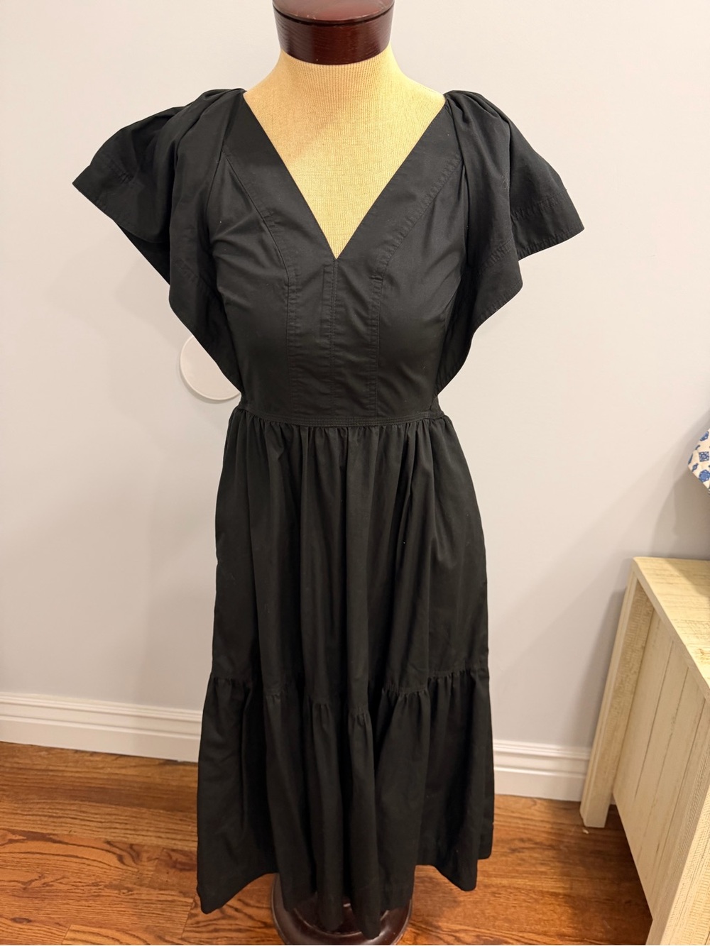 Vince Camuto Black Maxi Dress with Puff Sleeves